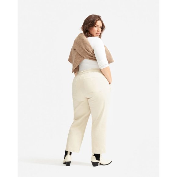 Everlane Womens The Straight-Leg Crop Pants Sandstone Beige 10 - Picture 2 of 7